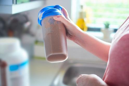 shaking up protein drink