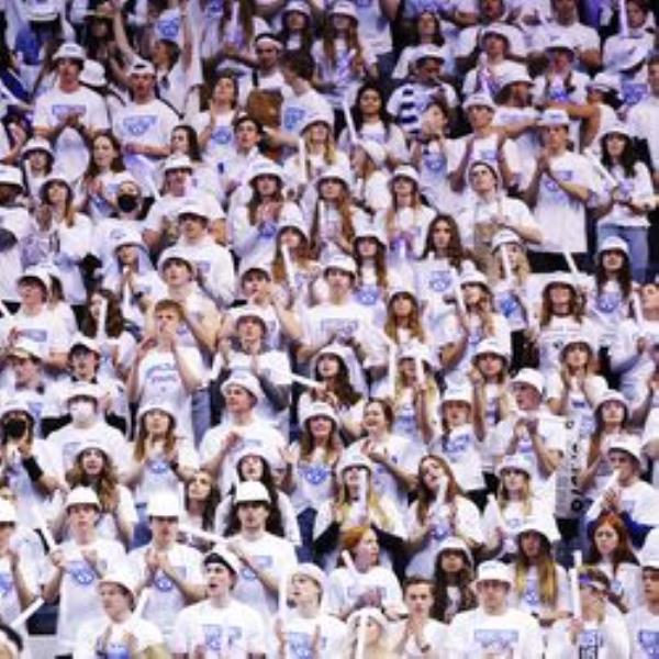 Brigham Young Cougars fans cheer in Provo on Saturday, Feb. 5, 2022.