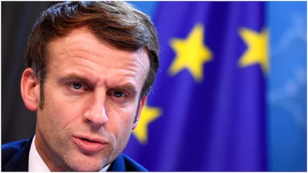 Macron said sanctions will be proportio<em></em>nate to Russia's military operations, targeting its eco<em></em>nomy and its energy sector.